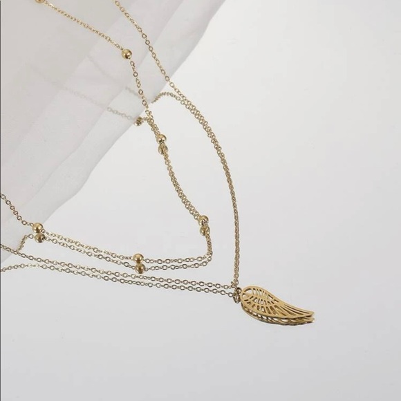 Jewelry - 14K Plated Wing Pendent Necklace